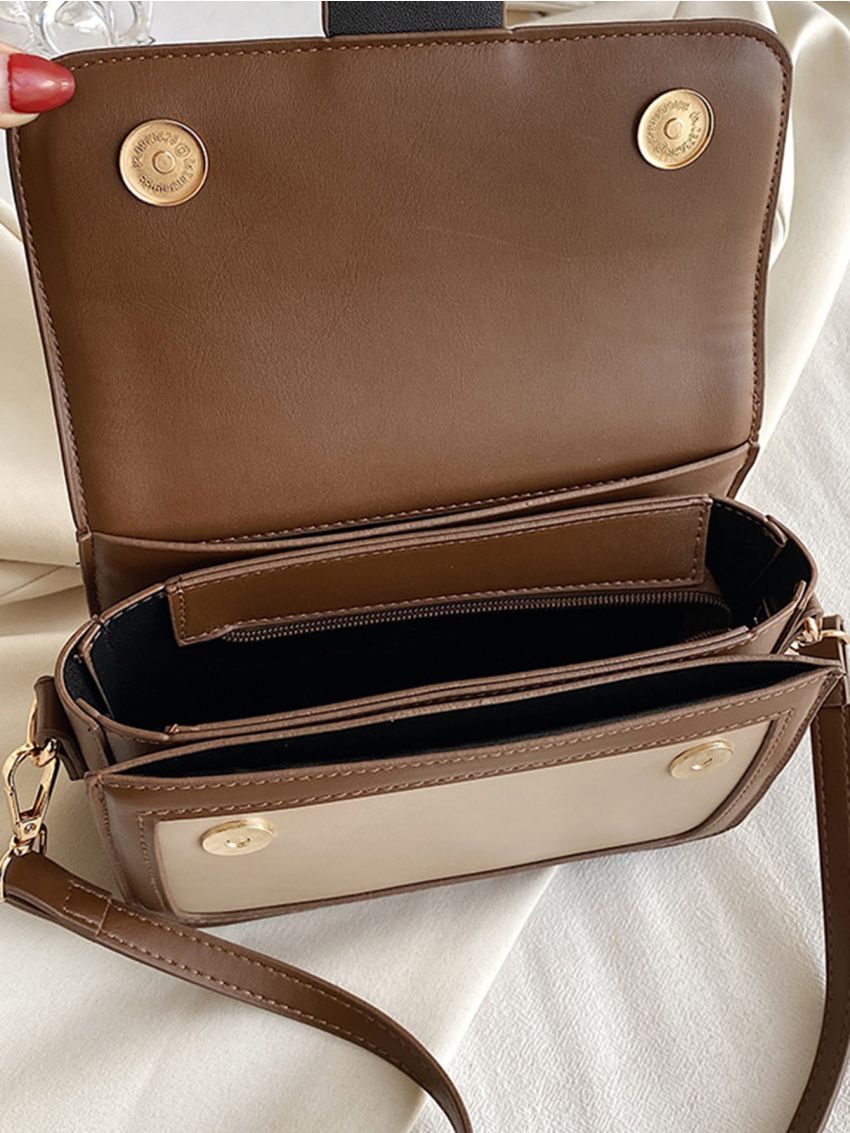 Mini Two Tone Flap Square Bag