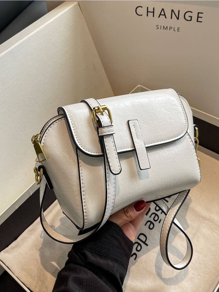 Contrast Binding Flap Novelty Bag