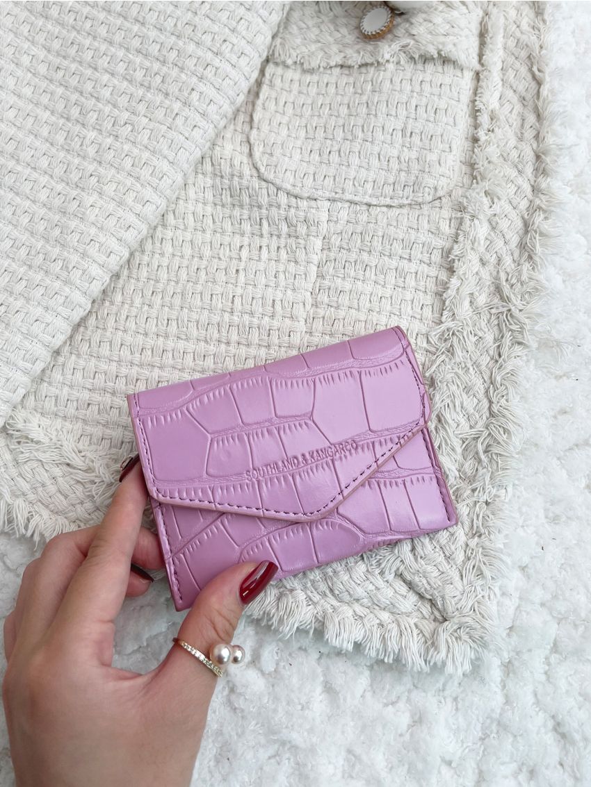 Crocodile Embossed Snap Button Coin Purse