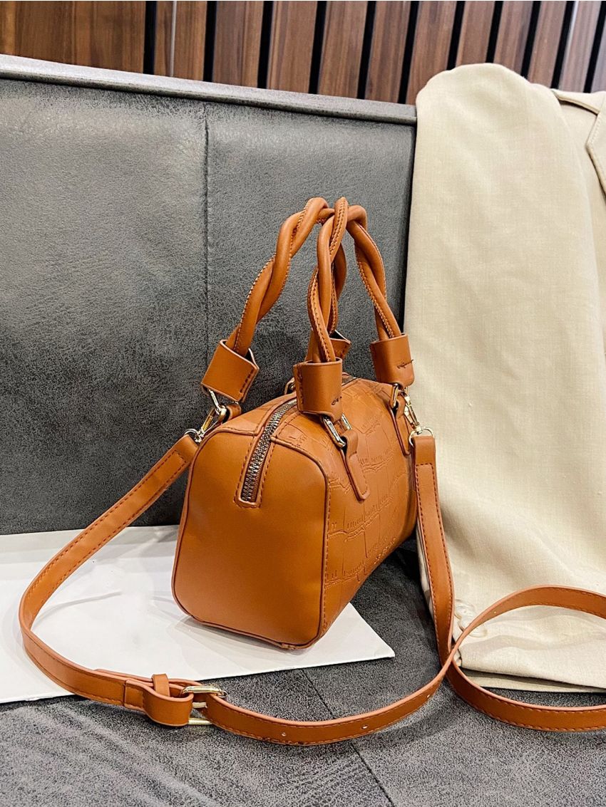 Mini Crocodile Embossed Satchel Bag