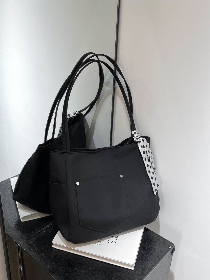 Polka Dot Twilly Scarf Decor Shopper Bag