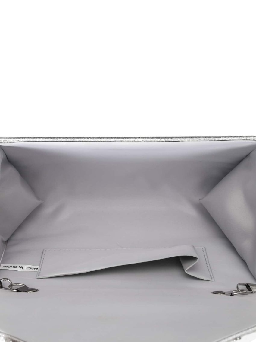 Mini Rhinestone Decor Flap Chain Glitter Envelope Bag