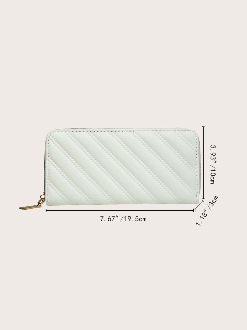 Quilted Detail Long Wallet