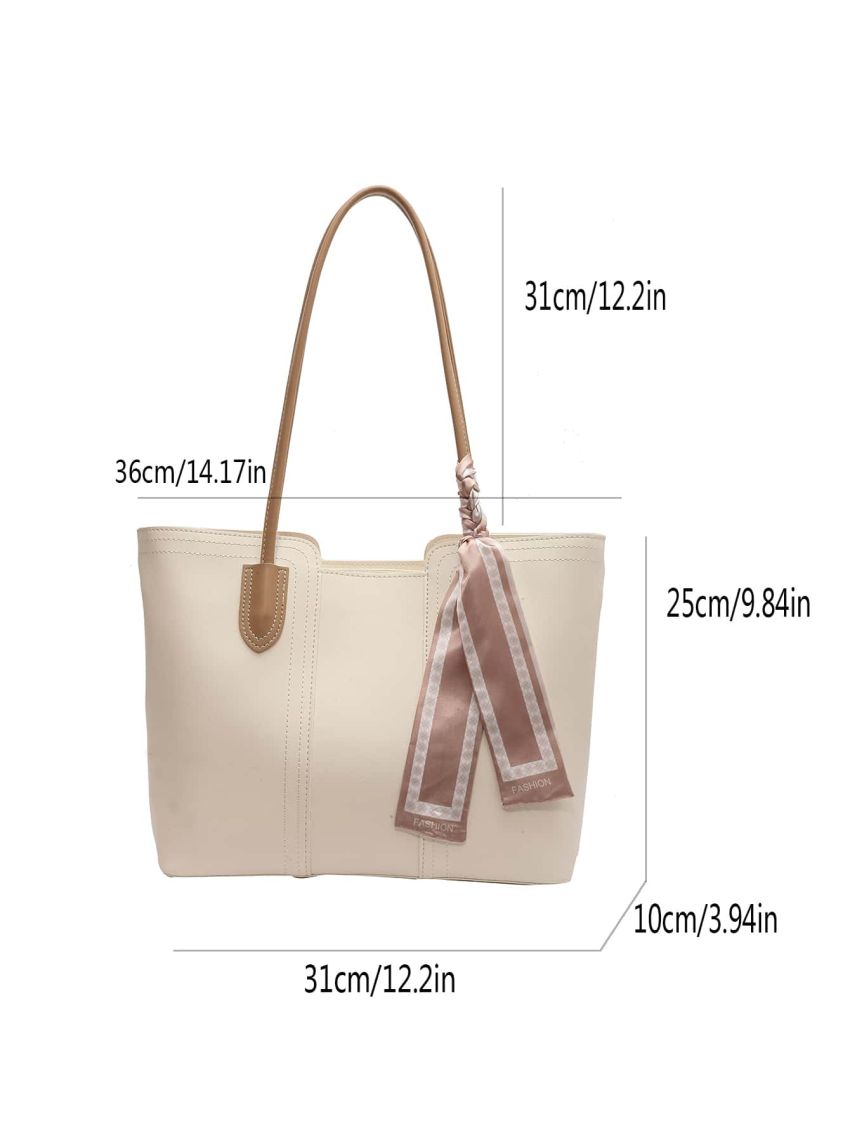 Twilly Scarf Decor Shoulder Tote Bag