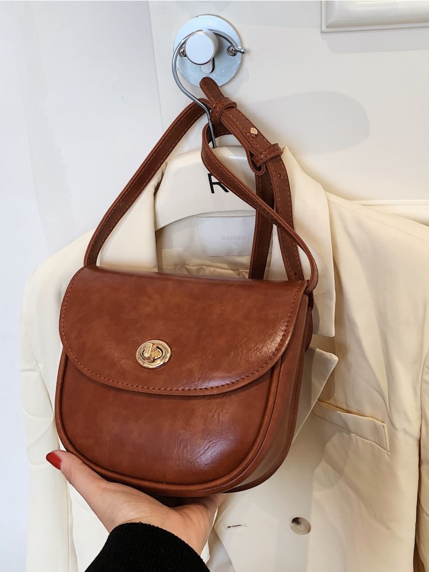 Mini Twist Lock Flap Saddle Bag
