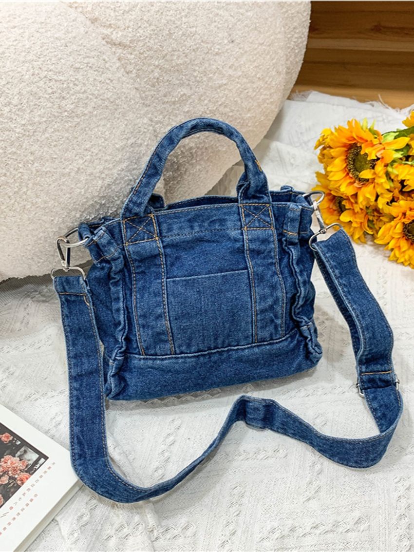 Minimalist Denim Square Bag