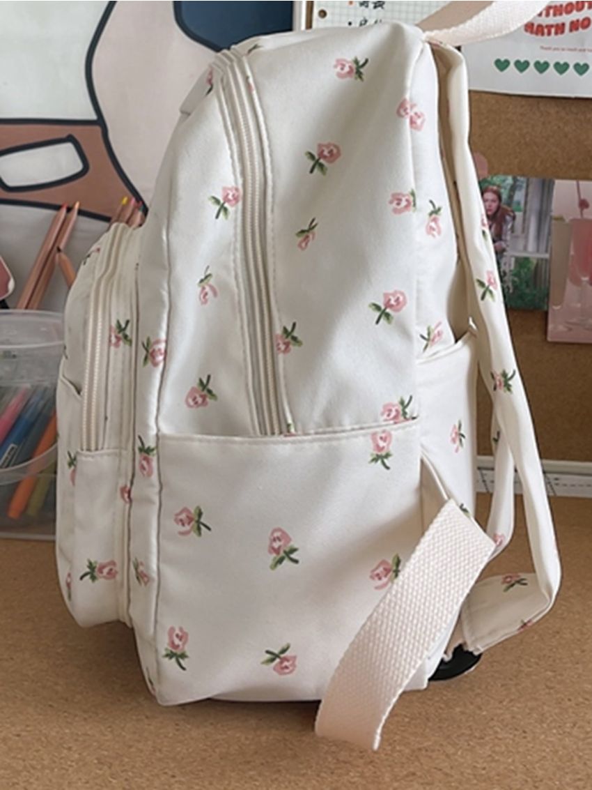 Floral Graphic Pocket Front Backpack