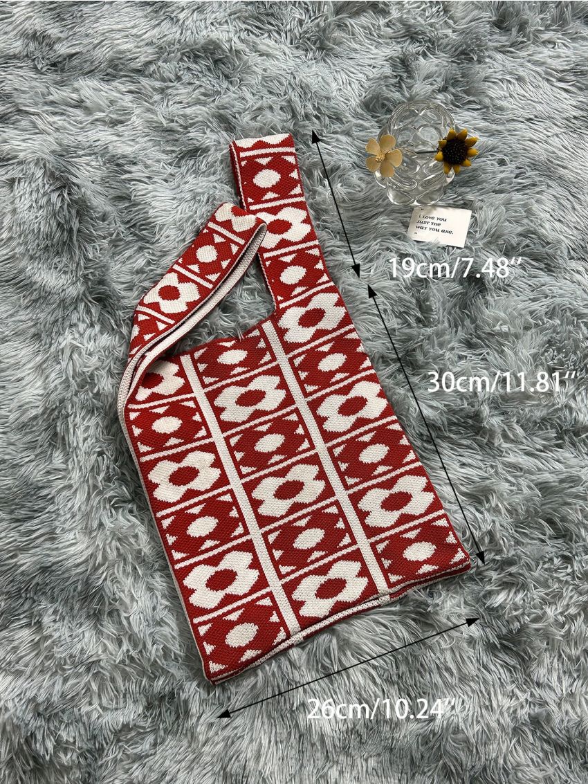 Houndstooth Pattern Shoulder Bag