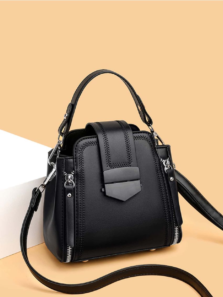 Minimalist Zip Front Satchel Bag