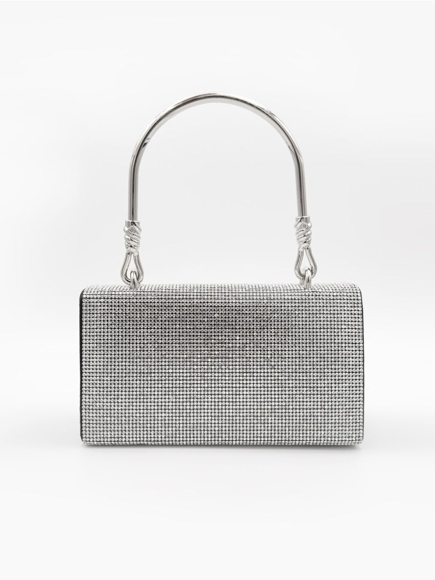 Mini Rhinestone Decor Flap Square Bag
