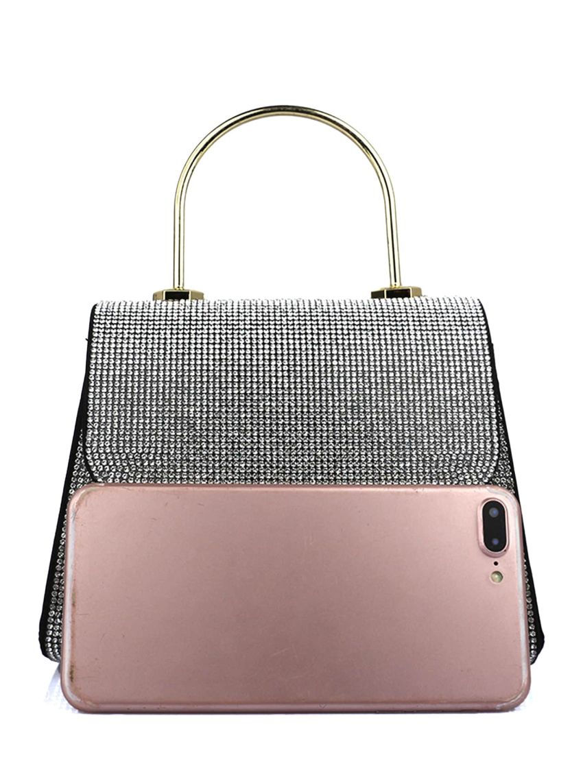 Mini Rhinestone Decor Flap Square Bag