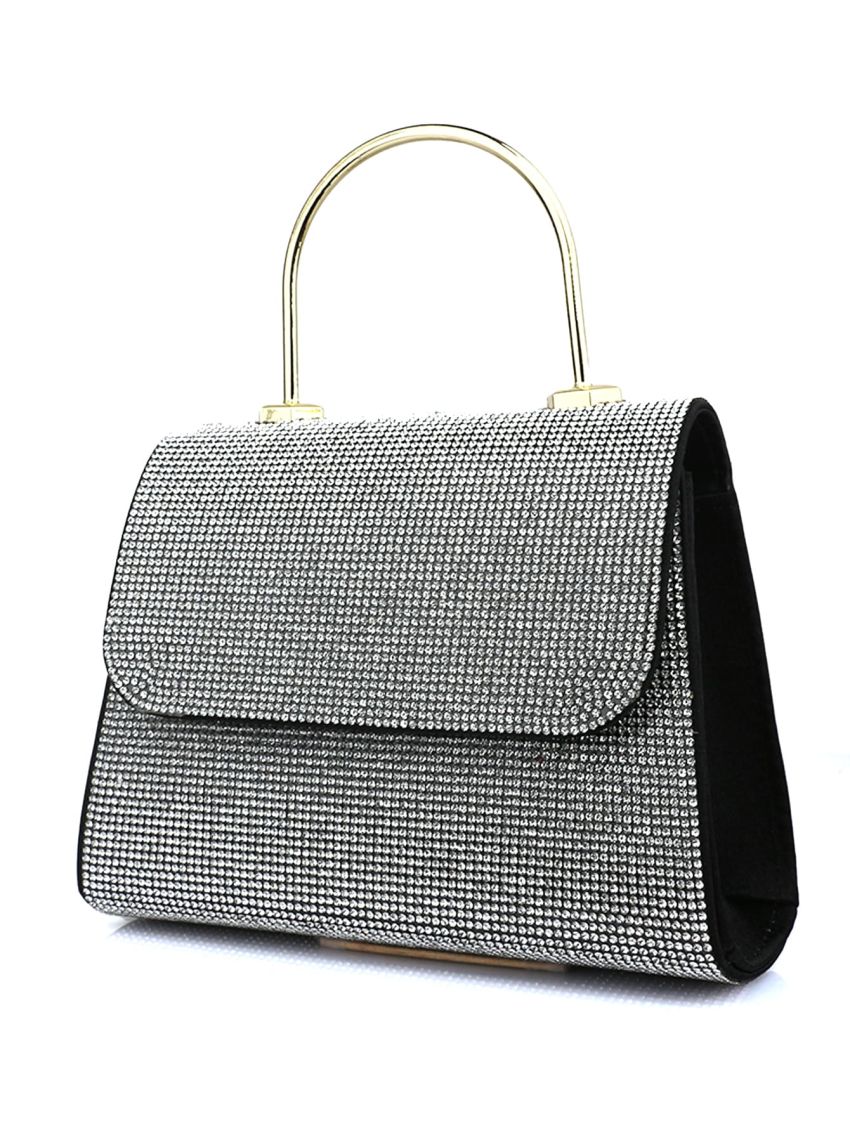 Mini Rhinestone Decor Flap Square Bag