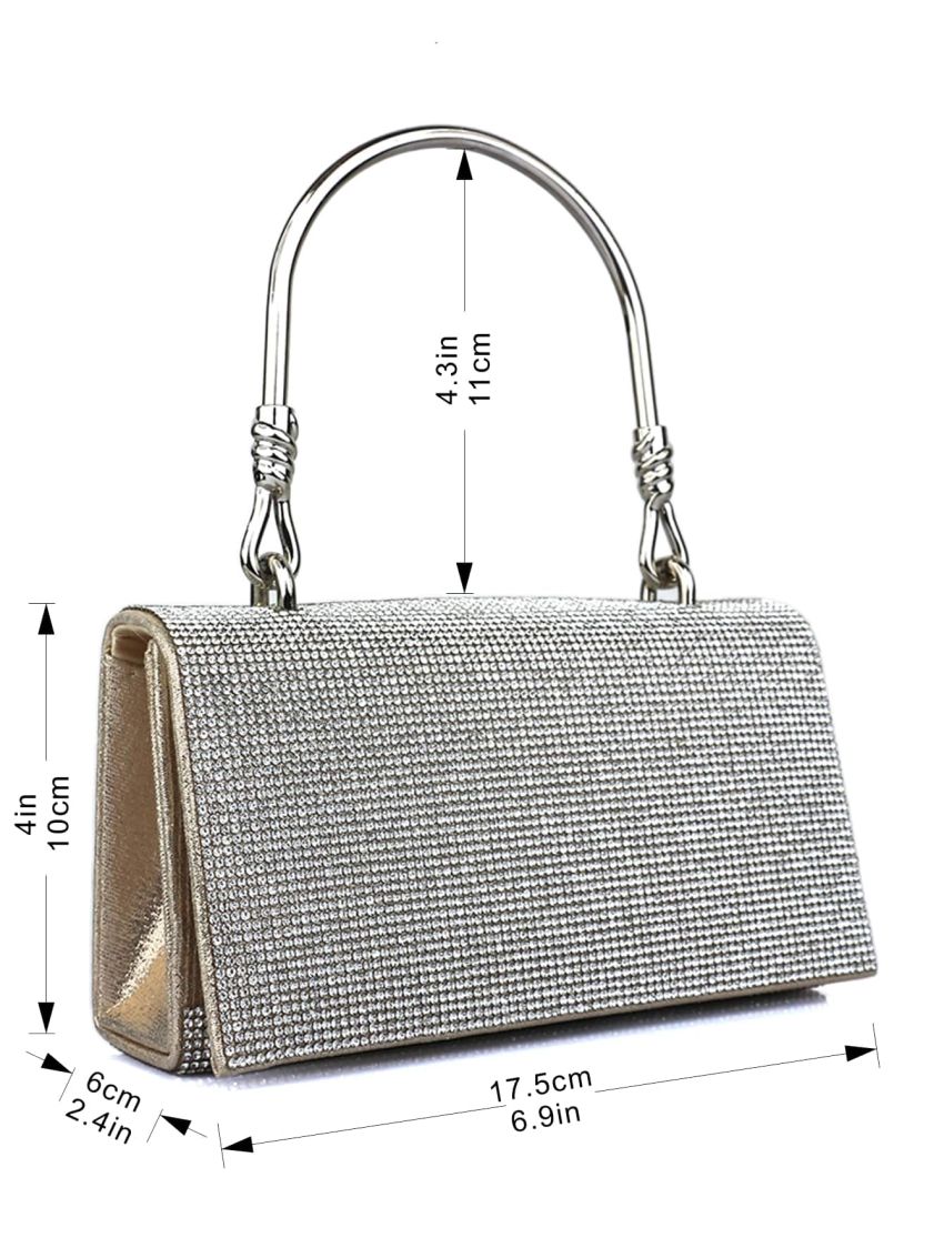 Mini Rhinestone Decor Square Bag