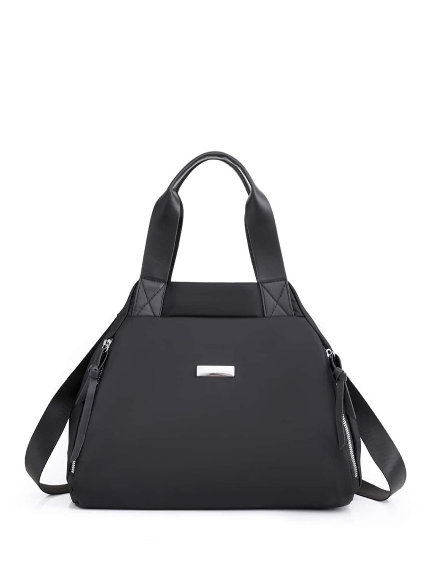 Minimalist Metal Decor Shoulder Tote Bag