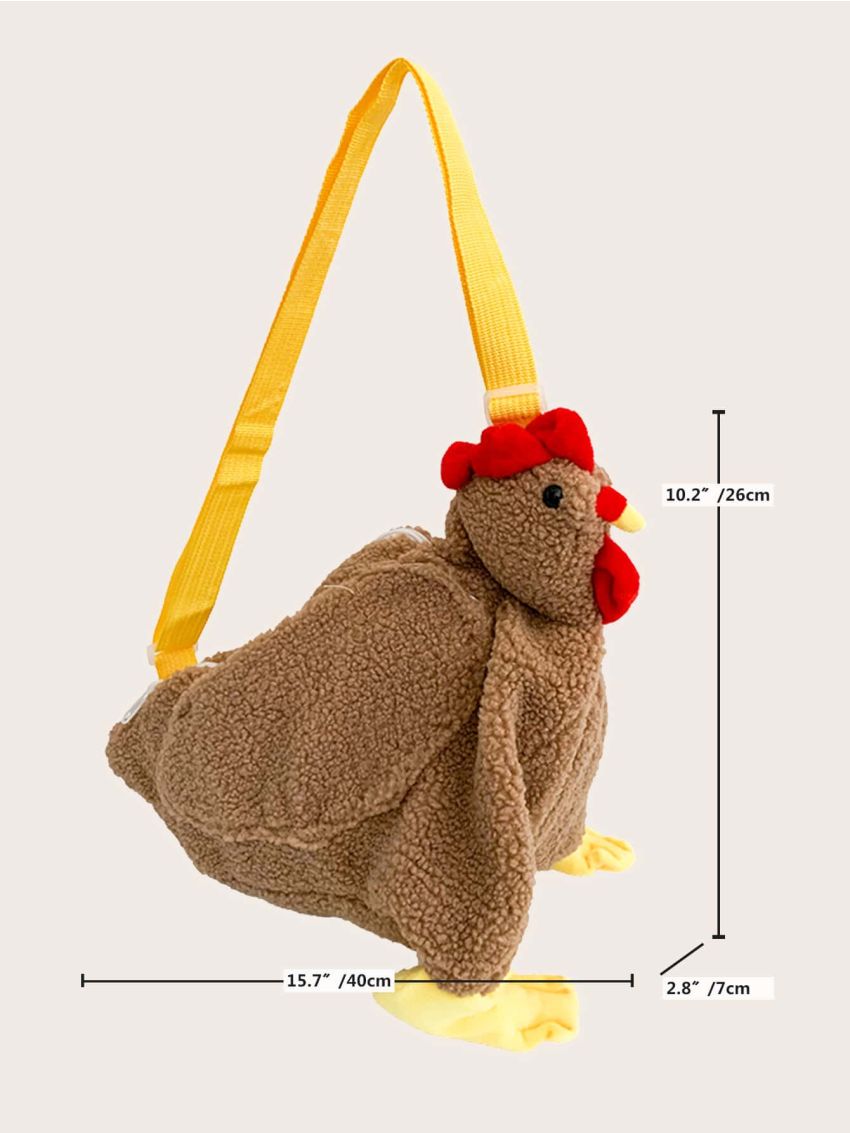 Chicken Design Fluffy Crossbody Bag