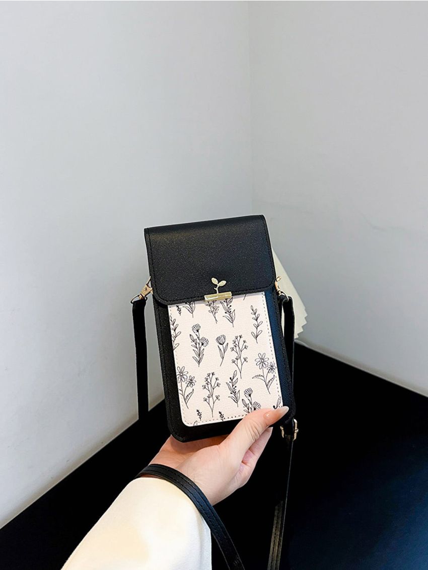 Flower Graphic Square Bag Mini Flap