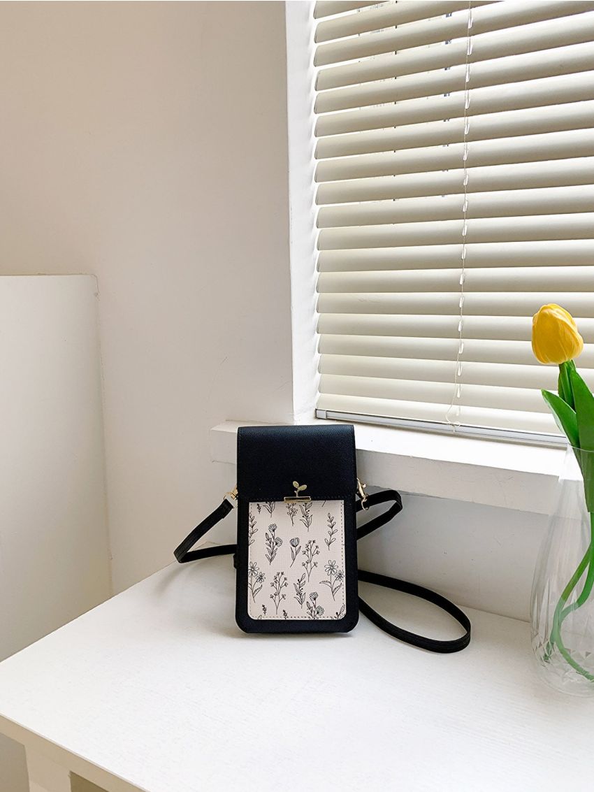 Flower Graphic Square Bag Mini Flap