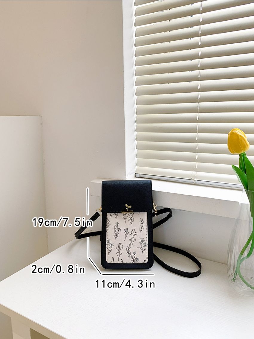 Flower Graphic Square Bag Mini Flap