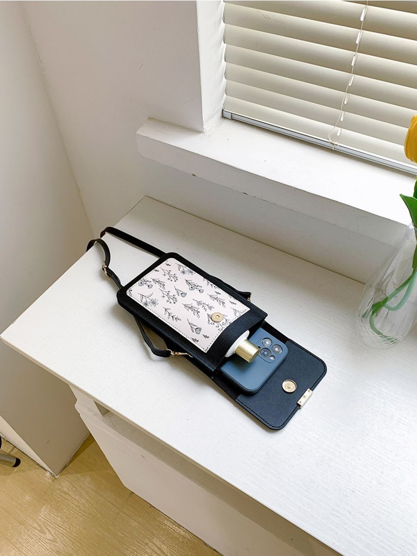 Flower Graphic Square Bag Mini Flap