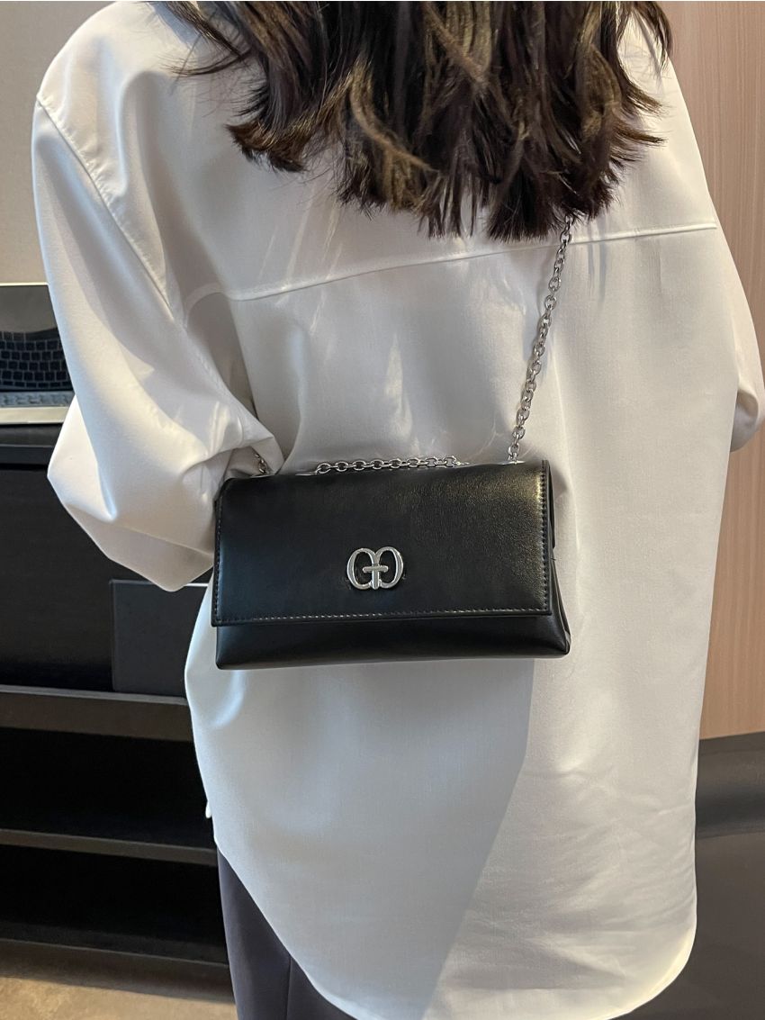 Mini Metal Decor Flap Square Bag