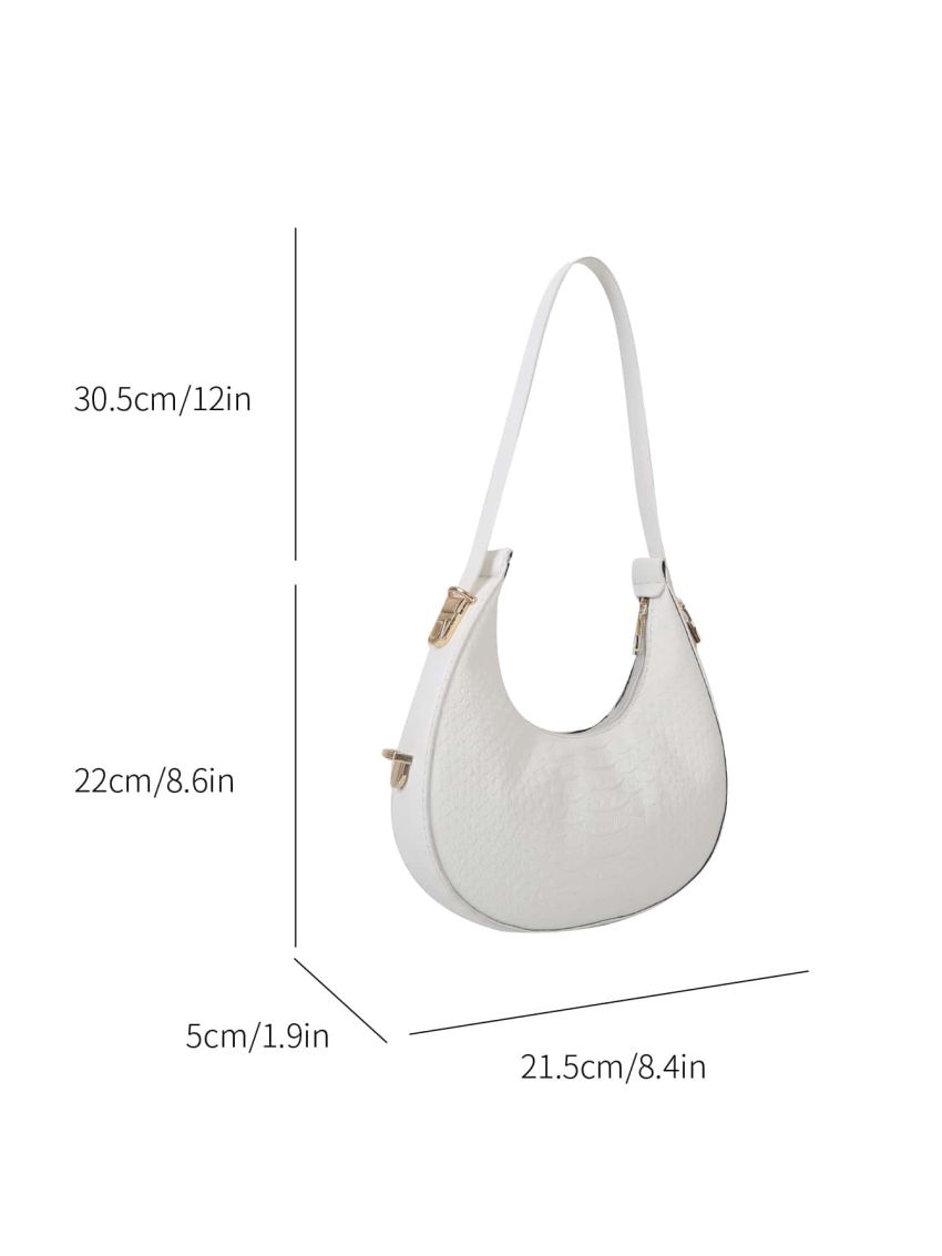 Snakeskin Embossed Hobo Bag