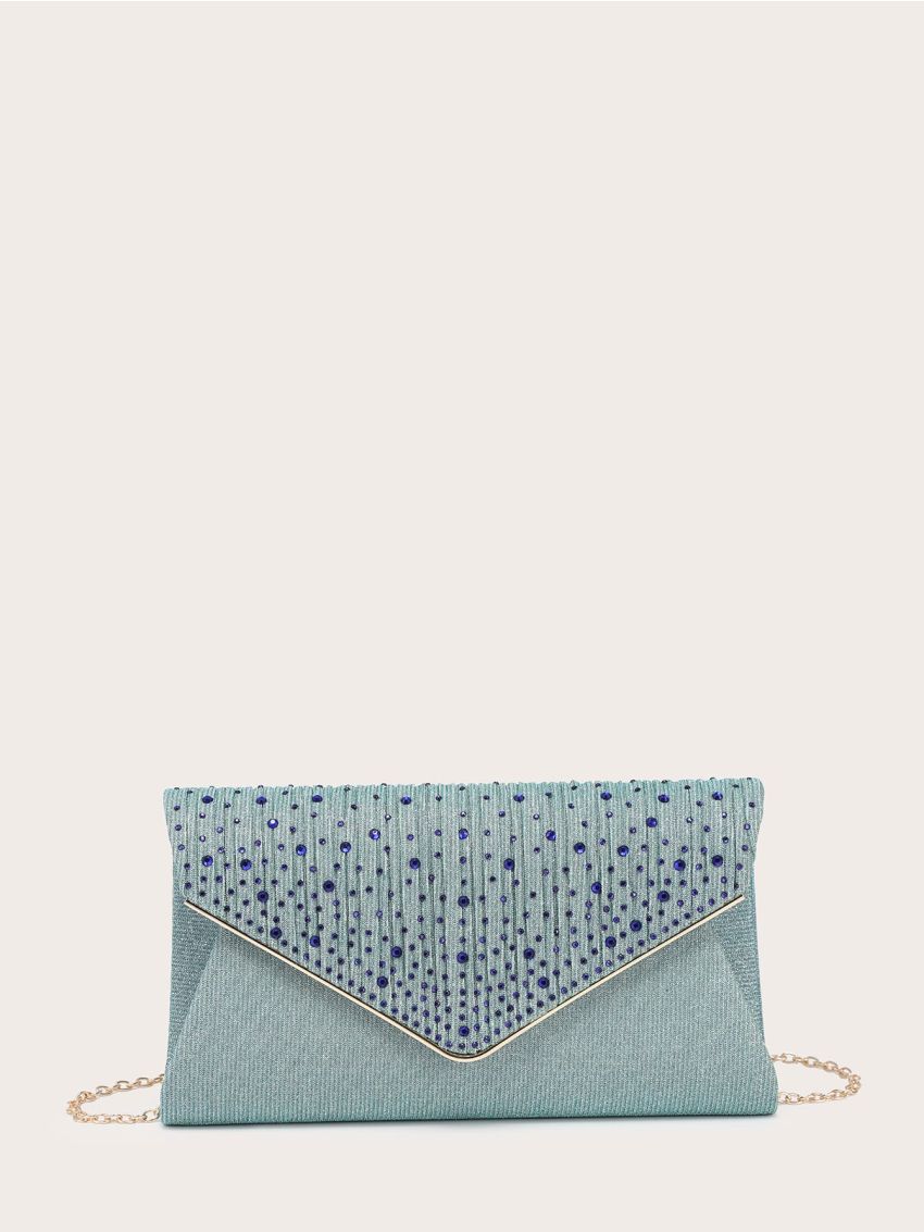Glitter Rhinestone Decor Envelope Bag