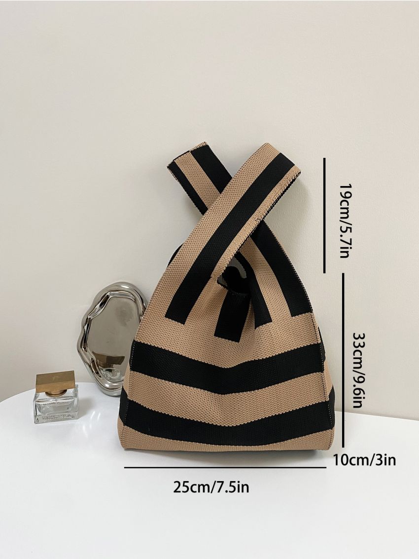 Striped Pattern Crochet Bag
