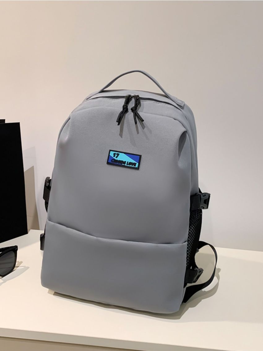 Letter Patch Decor Laptop Backpack