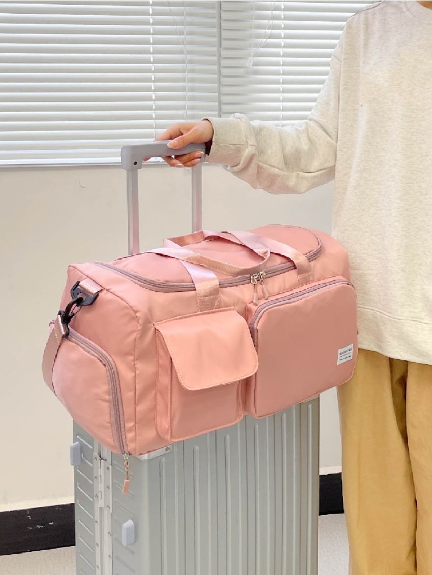 Letter Patch Decor Duffel Bag