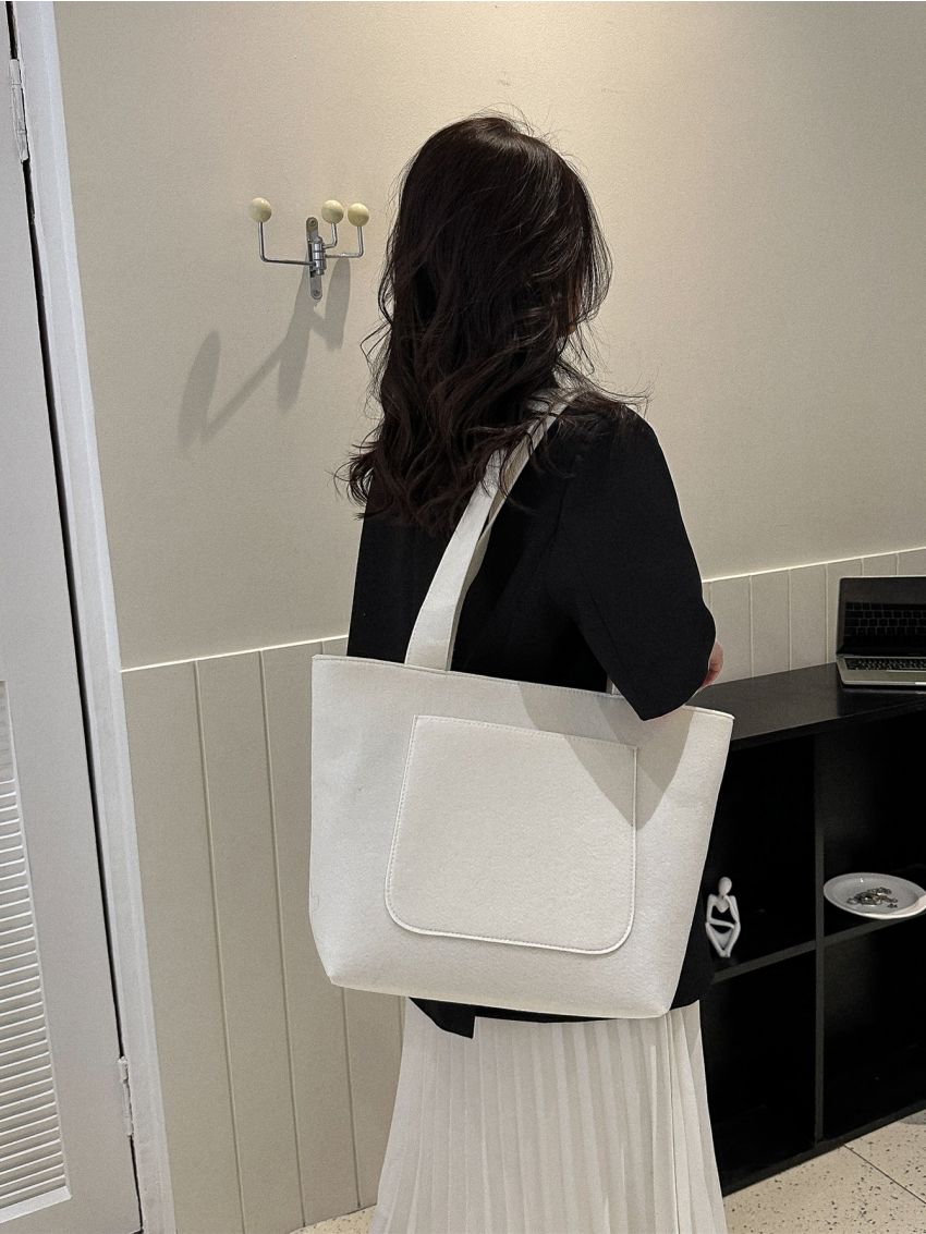 Minimalist Felt Shoulder Tote Bag