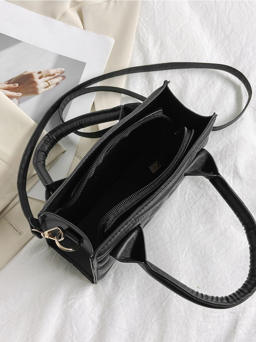 Quilted Double Handle Square Bag