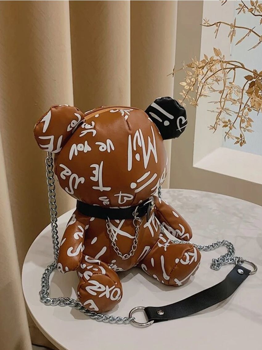 Cartoon Bear Design Chain Novelty Bag