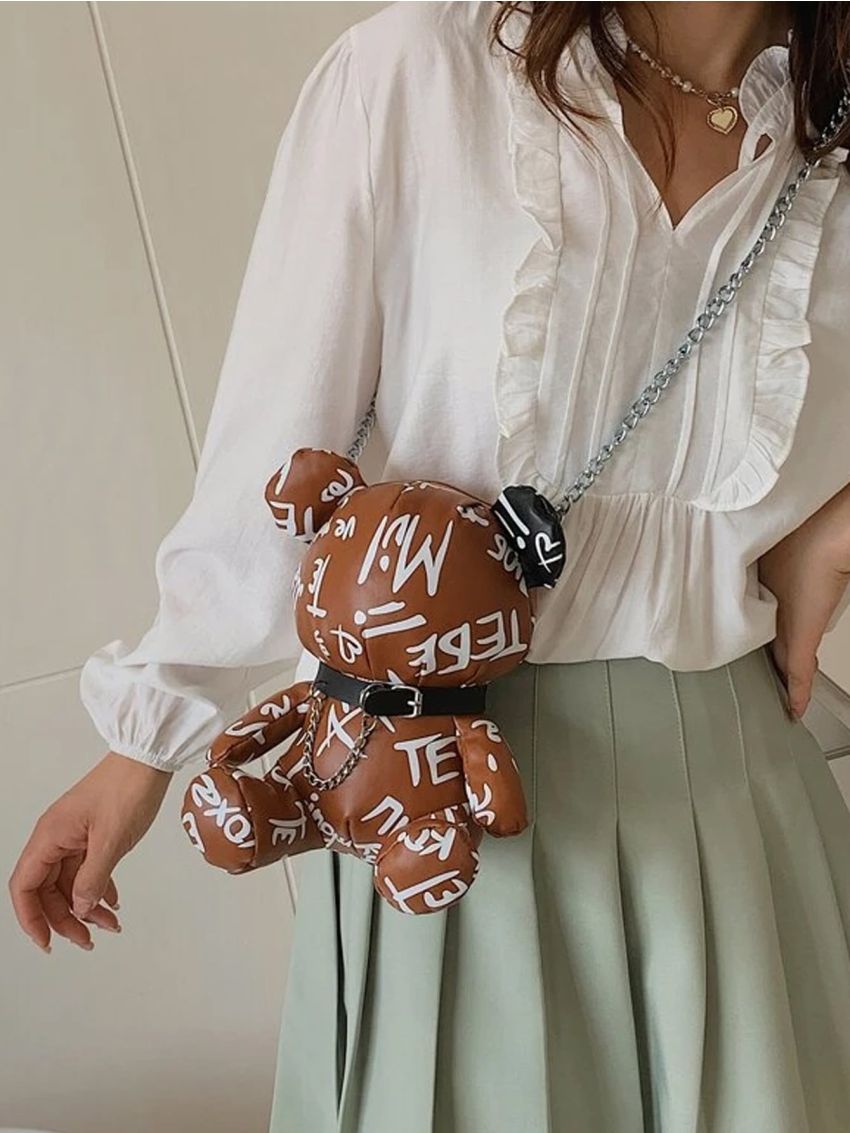 Cartoon Bear Design Chain Novelty Bag