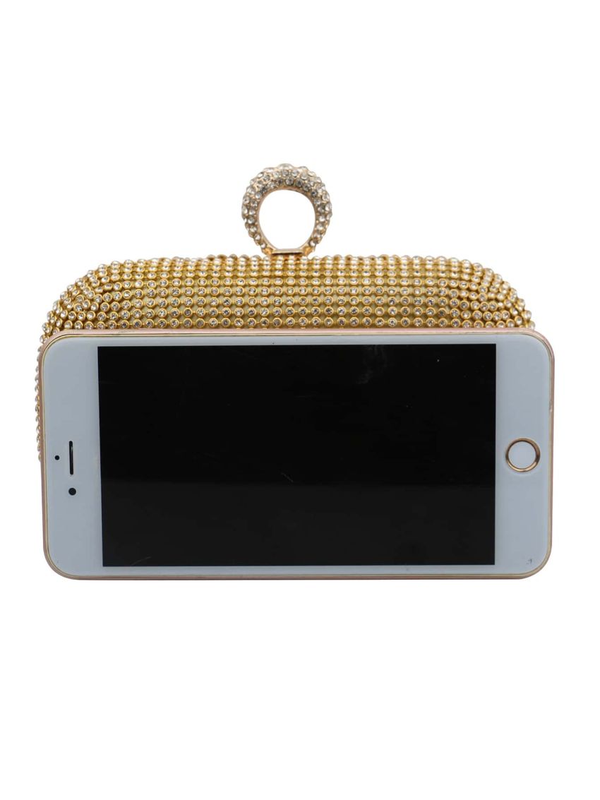 Mini Rhinestone Decor Chain Box Bag