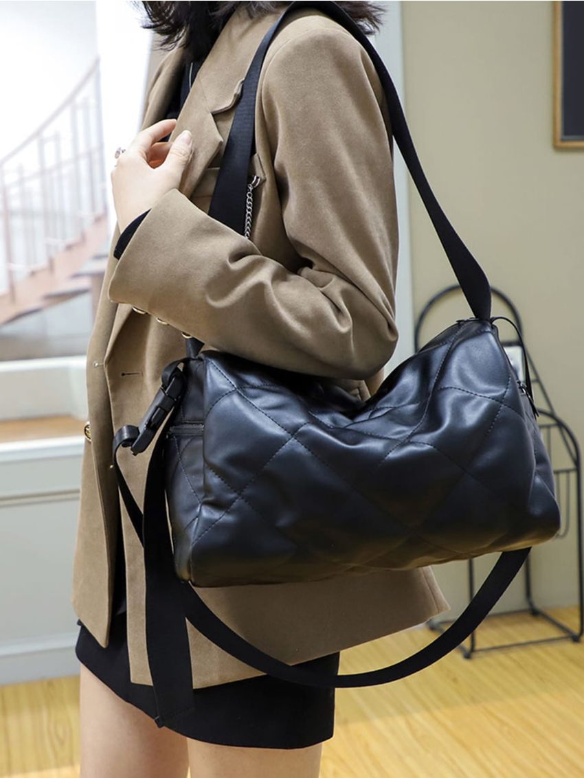 Quilted Detail Hobo Bag