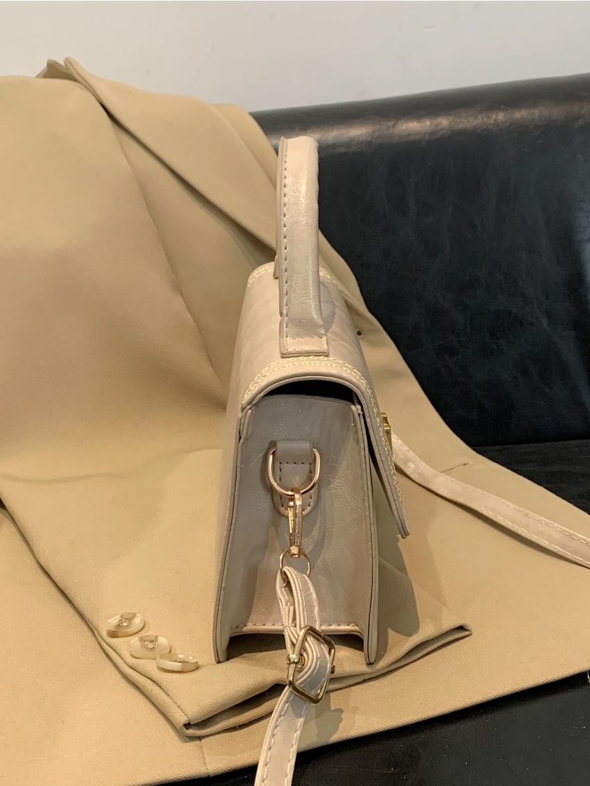 Metal Lock Flap Square Bag