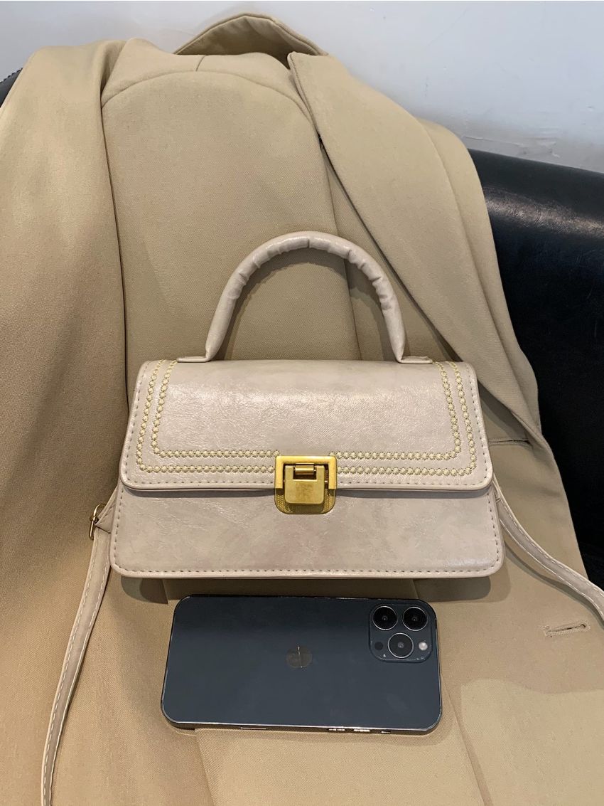 Metal Lock Flap Square Bag