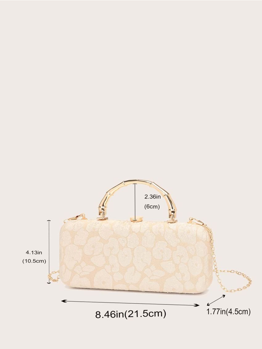 Floral Pattern Chain Box Bag