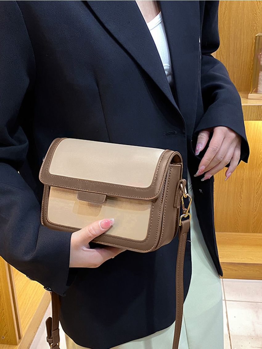 Mini Two Tone Flap Square Bag