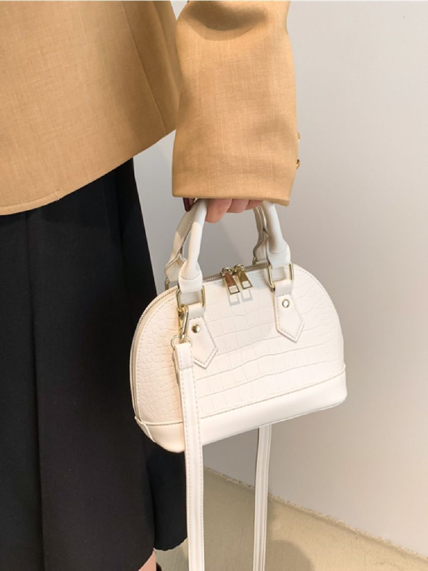 Mini Crocodile Embossed Dome Bag