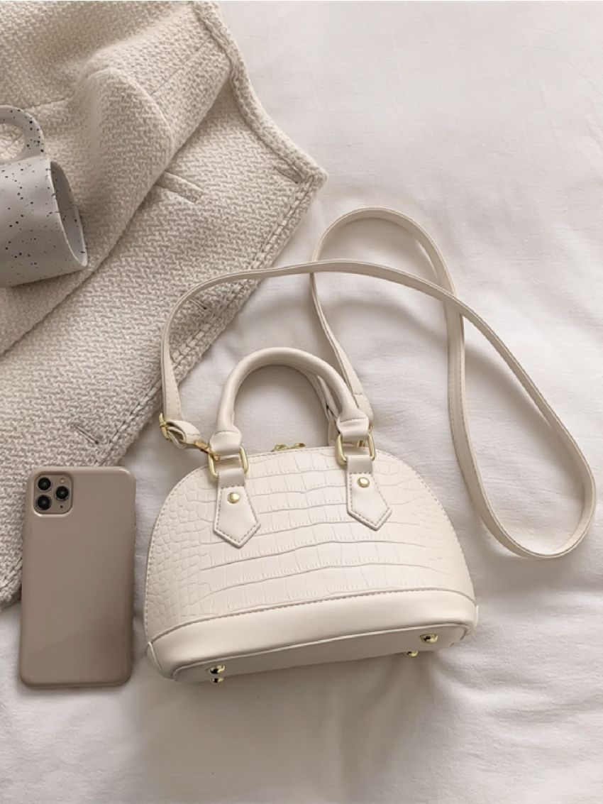 Mini Crocodile Embossed Dome Bag