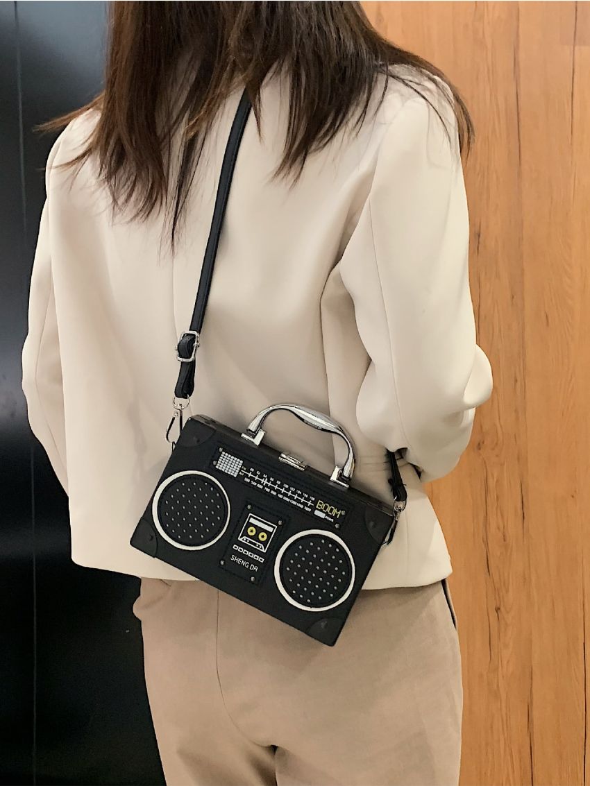 Mini Cartoon Graphic Box Bag, Clear Bag