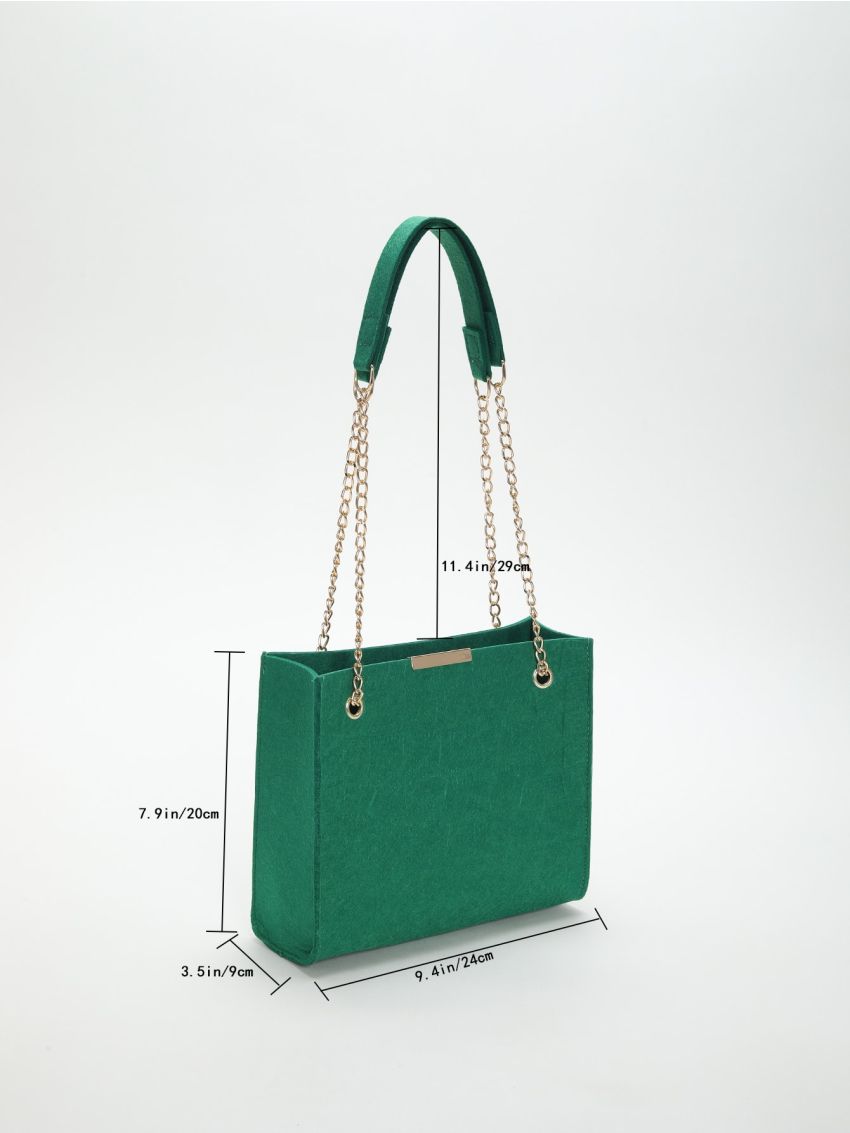 Crocodile Embossed Chain Square Bag