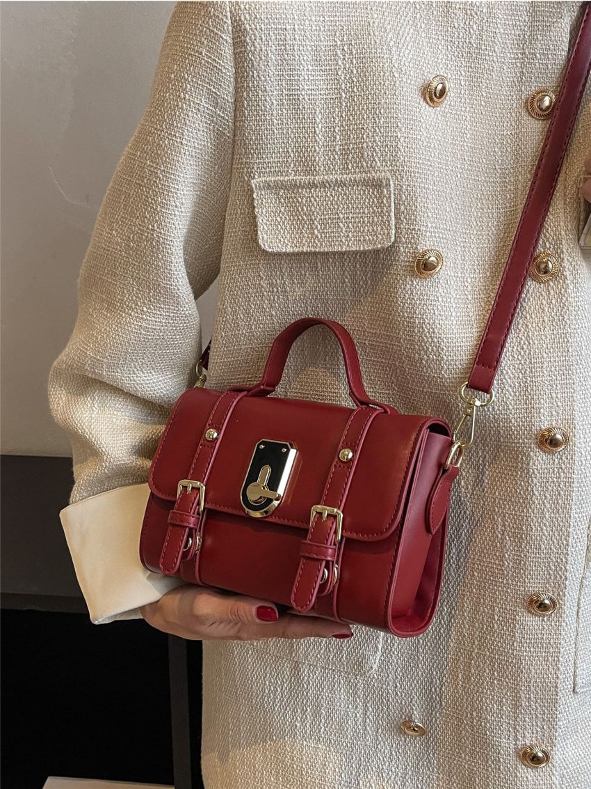 Mini Buckle Decor Flap Square Bag