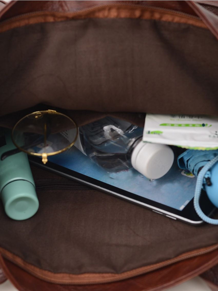 Buckle Decor Top Handle Bag