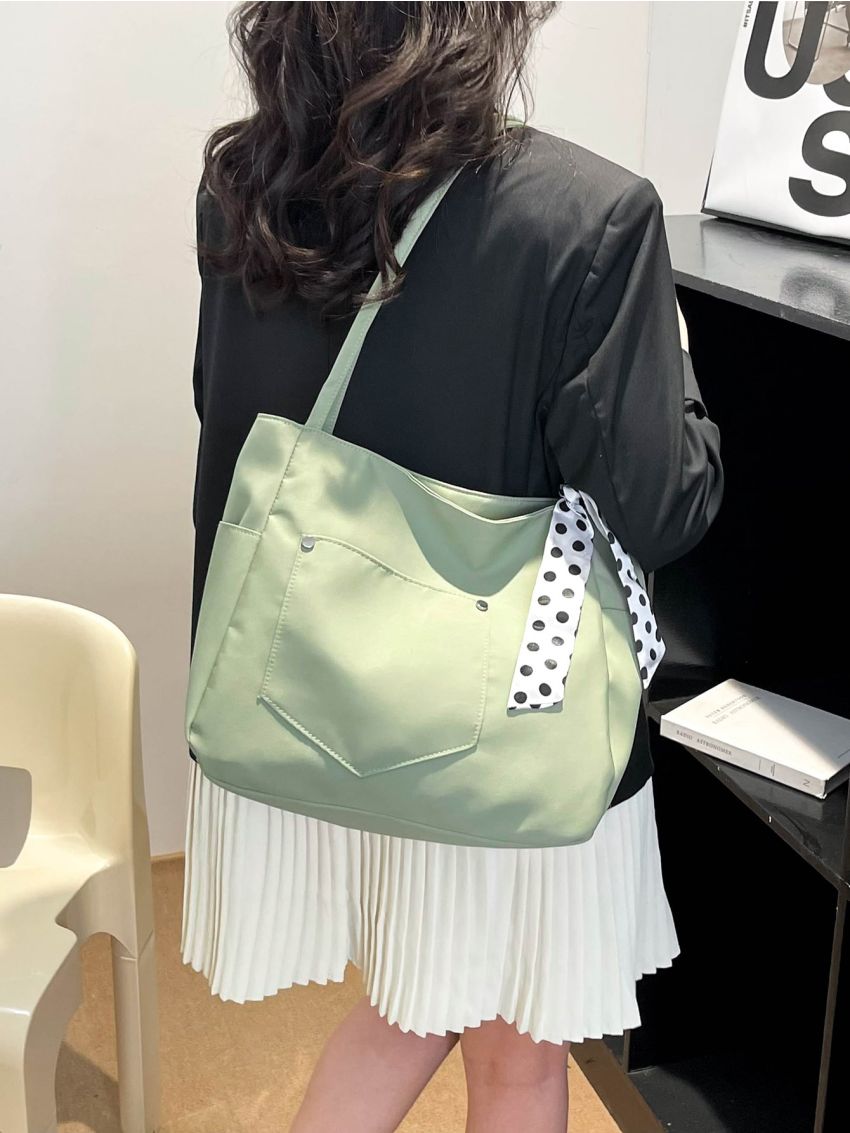 Polka Dot Twilly Scarf Decor Shopper Bag