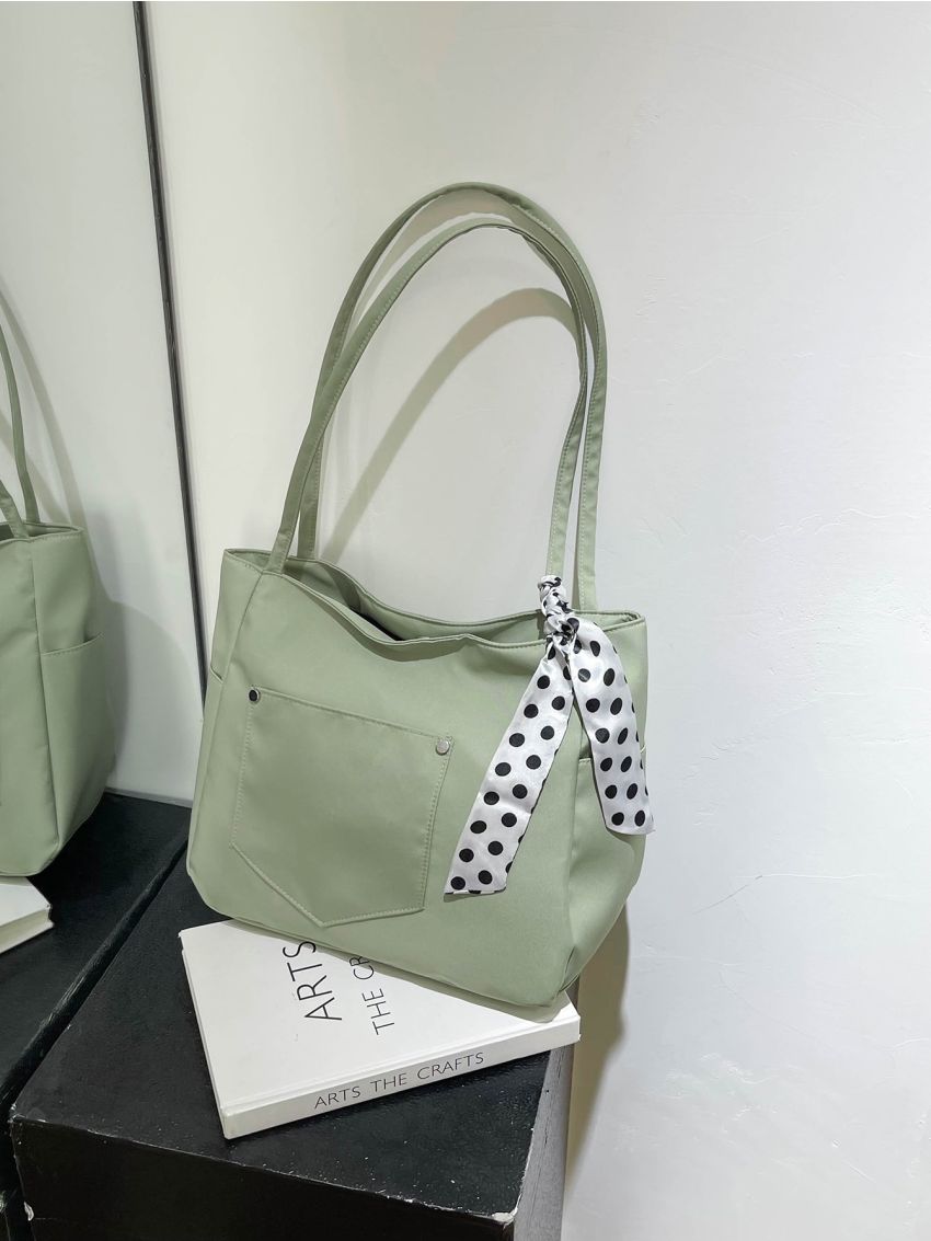 Polka Dot Twilly Scarf Decor Shopper Bag