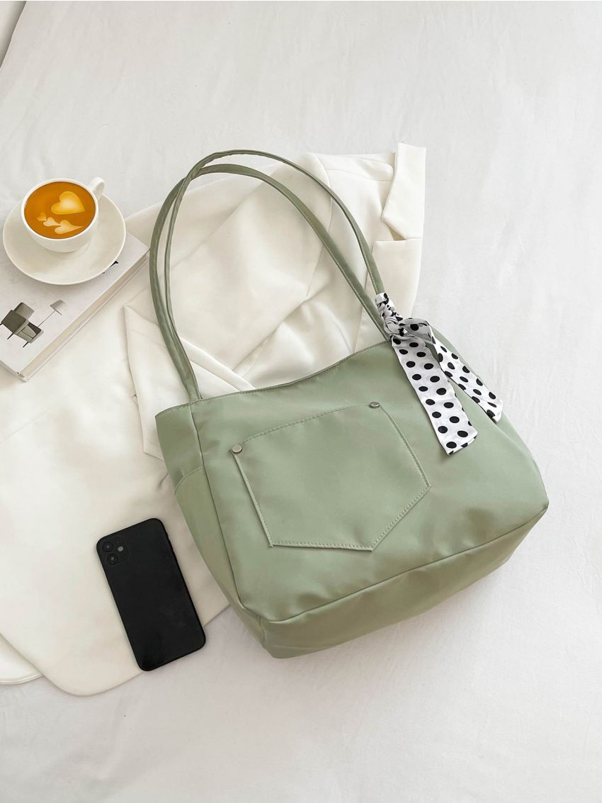 Polka Dot Twilly Scarf Decor Shopper Bag