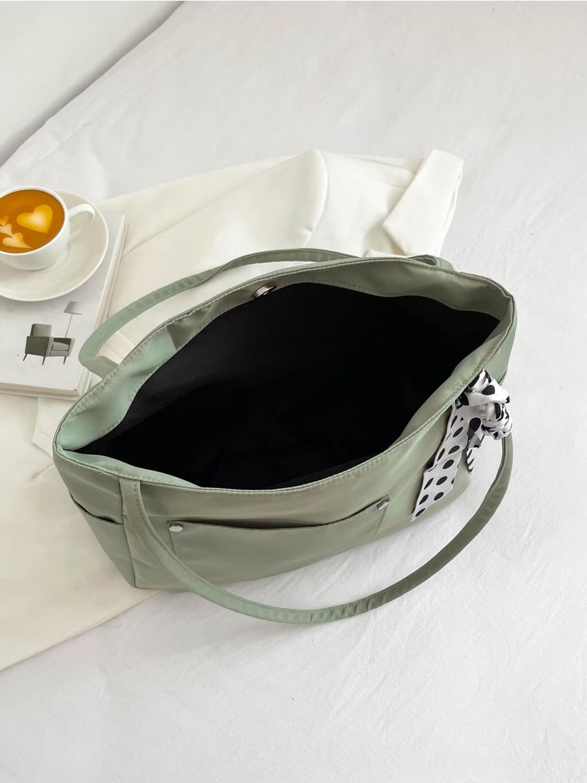 Polka Dot Twilly Scarf Decor Shopper Bag