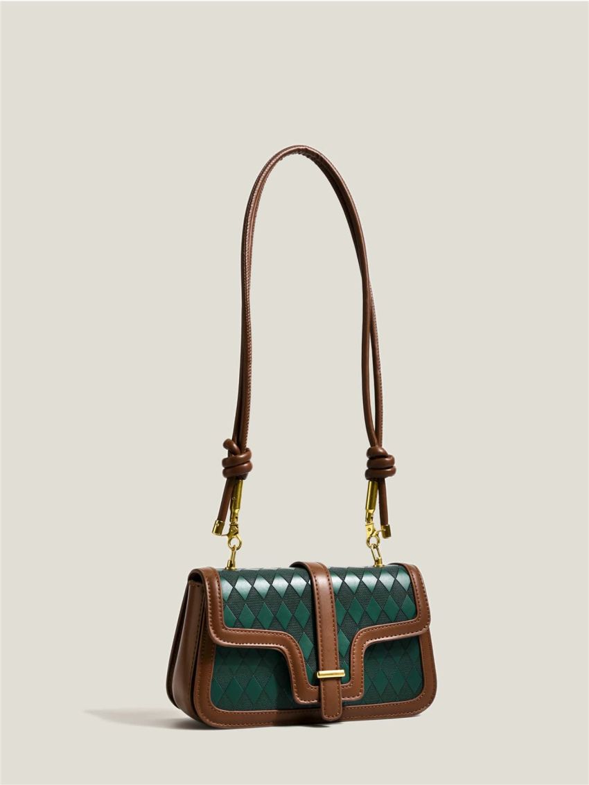 Mini Geometric Embossed Flap Square Bag